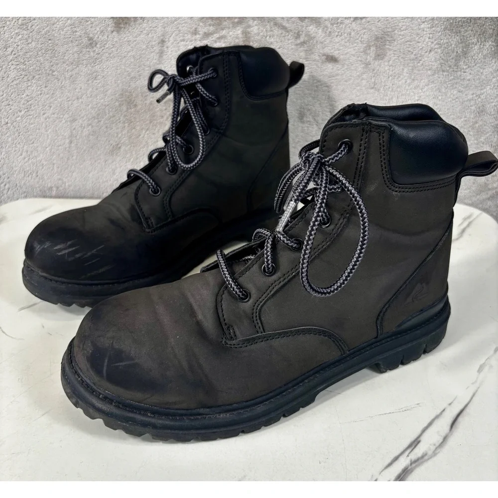 Ozark Trail Work Boots Mens Size 10 Black Good Condition MNOT42CA017 Lace Up Lug